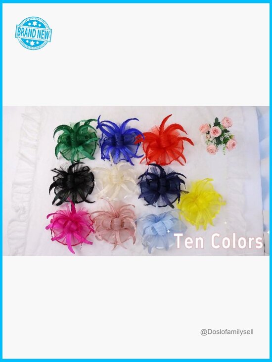 Feather Fascinator Hat Vintage Headpiece with Headband and Clip Tea Party
